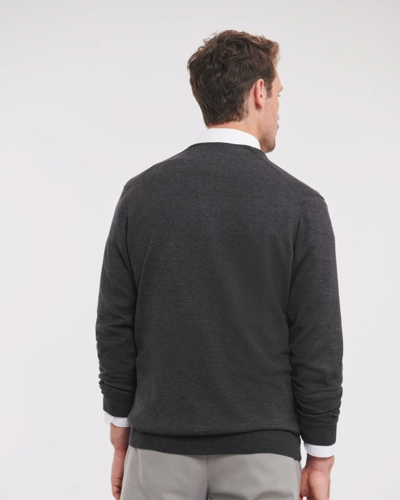 Pull personnalisable RUSSELL MEN'S V-NECK KNITTED CARDIGAN