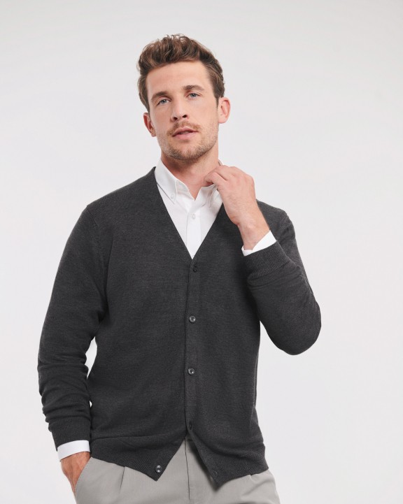 Pull personnalisable RUSSELL MEN'S V-NECK KNITTED CARDIGAN
