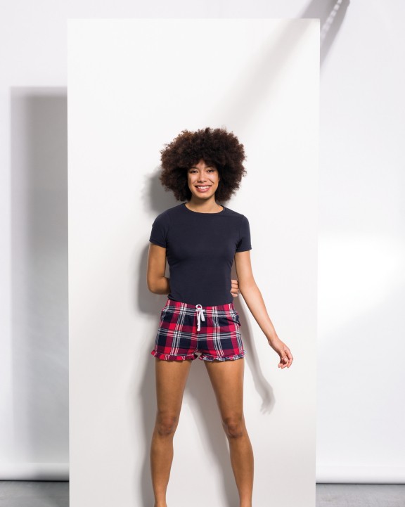 SKINNIFIT Women's Tartan Frill Lounge Shorts  personalisierbar