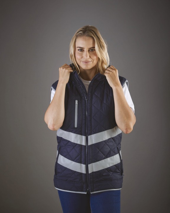 Jas YOKO Kensington - Hi-Vis bodywarmer met capuchon voor bedrukking &amp; borduring
