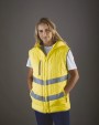 Jas YOKO Kensington - Hi-Vis bodywarmer met capuchon voor bedrukking &amp; borduring
