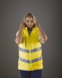 Jas YOKO Kensington - Hi-Vis bodywarmer met capuchon voor bedrukking &amp; borduring