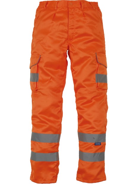 YOKO Pantalon Cargo haute visibilité HI VIS ORANGE personnalisable