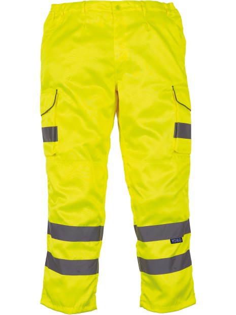 YOKO Pantalon Cargo haute visibilité HI-VIS JAUNE personnalisable