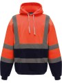 YOKO Sweatshirt capuche haute visibilité HI VIS ORANGE/MARINE personnalisable