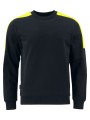 PROJOB 2125 SWEATSHIRT COL ROND BANDES FLUO noir/jaune personnalisable