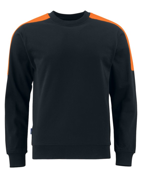Sweat-shirt personnalisable PROJOB 2125 SWEATSHIRT COL ROND BANDES FLUO