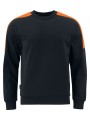 PROJOB 2125 SWEATSHIRT COL ROND BANDES FLUO noir/orange personnalisable