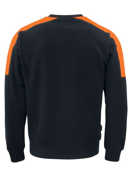 PROJOB 2125 SWEATSHIRT COL ROND BANDES FLUO noir/orange personnalisable