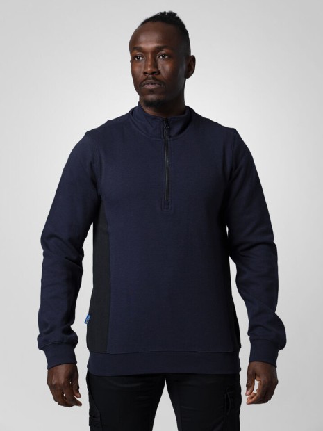 Sweat-shirts à personnaliser PROJOB 2128 SWEATSHIRT PRIO BICOLORE COL ZIP bleu marine