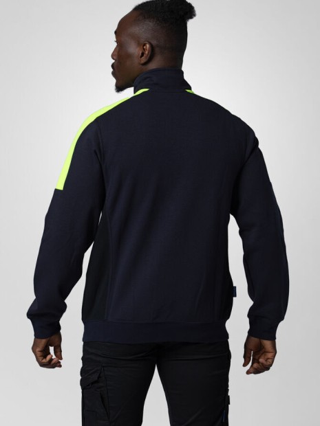 Sweat-shirts à personnaliser PROJOB 2128 SWEATSHIRT PRIO BICOLORE COL ZIP noir/jaune