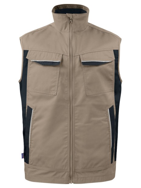 PROJOB 5706 BODYWARMER MULTIPOCHES PRIO khaki personnalisable