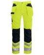 Broek PROJOB 6531 SIGNALISATIEBROEK MET KNIEZAKKEN EN SPIJKERZAKKEN EN ISO 20471 KLASSE 2 voor bedrukking &amp; borduring