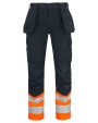 Broek PROJOB 6534 SIGNALISATIEBROEK MET KNIEZAKKEN EN SPIJKERZAKKEN EN ISO 20471 KLASSE 1 voor bedrukking &amp; borduring