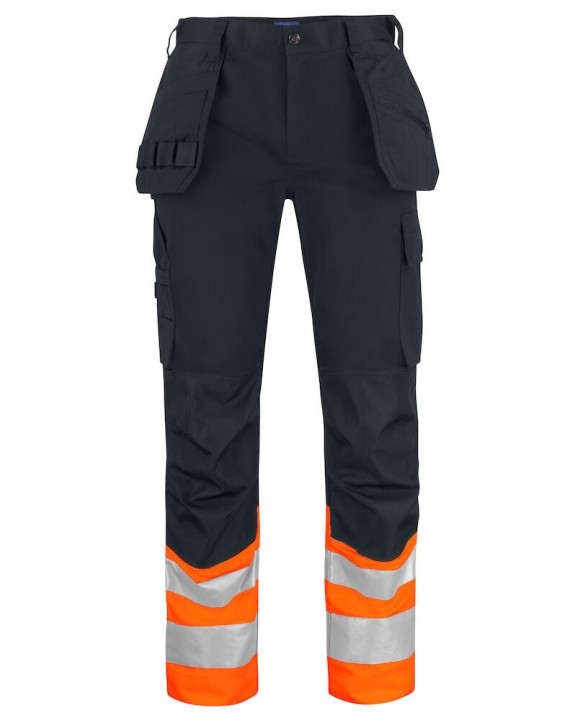 Broek PROJOB 6534 SIGNALISATIEBROEK MET KNIEZAKKEN EN SPIJKERZAKKEN EN ISO 20471 KLASSE 1 voor bedrukking &amp; borduring