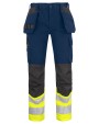 Broek PROJOB 6534 SIGNALISATIEBROEK MET KNIEZAKKEN EN SPIJKERZAKKEN EN ISO 20471 KLASSE 1 voor bedrukking &amp; borduring