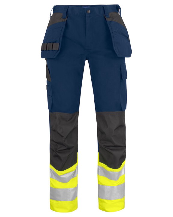 Broek PROJOB 6534 SIGNALISATIEBROEK MET KNIEZAKKEN EN SPIJKERZAKKEN EN ISO 20471 KLASSE 1 voor bedrukking &amp; borduring