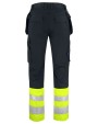 Broek PROJOB 6534 SIGNALISATIEBROEK MET KNIEZAKKEN EN SPIJKERZAKKEN EN ISO 20471 KLASSE 1 voor bedrukking &amp; borduring