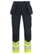 Broek PROJOB 6534 SIGNALISATIEBROEK MET KNIEZAKKEN EN SPIJKERZAKKEN EN ISO 20471 KLASSE 1 voor bedrukking &amp; borduring