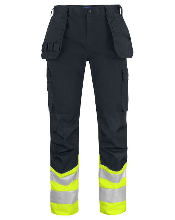 Broek PROJOB 6534 SIGNALISATIEBROEK MET KNIEZAKKEN EN SPIJKERZAKKEN EN ISO 20471 KLASSE 1 voor bedrukking &amp; borduring