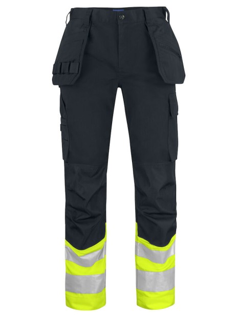 PROJOB 6534 PANTALON POLYCOTON PRIO - EN ISO 20471 CLASSE 1 jaune/noir personnalisable