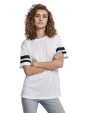 T-shirt BUILD YOUR BRAND Ladies` Mesh Stripe Tee voor bedrukking &amp; borduring