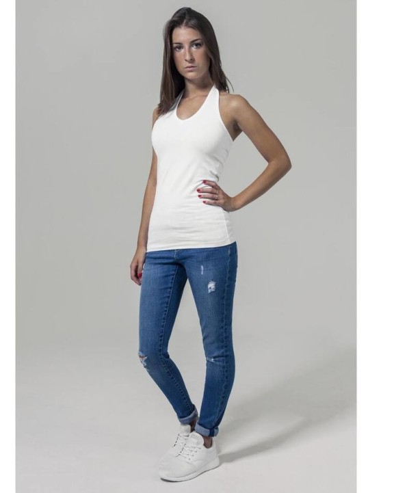 BUILD YOUR BRAND Ladies Neckholder Shirt T-Shirt personalisierbar