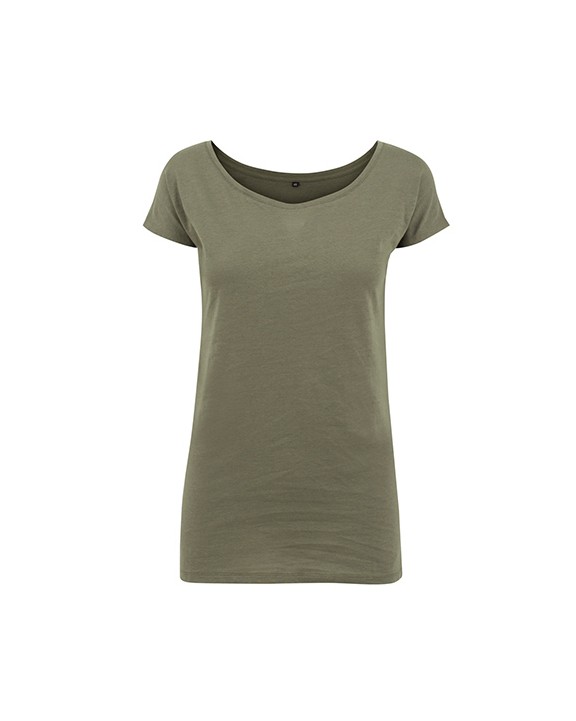 BUILD YOUR BRAND Ladies Wideneck Tee T-Shirt personalisierbar