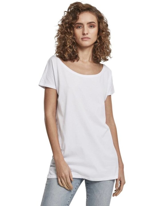 BUILD YOUR BRAND Ladies Wideneck Tee T-Shirt personalisierbar