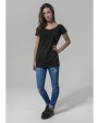 BUILD YOUR BRAND Ladies Wideneck Tee T-Shirt personalisierbar