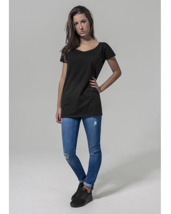 BUILD YOUR BRAND Ladies Wideneck Tee T-Shirt personalisierbar