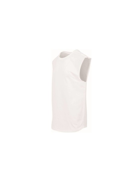 BUILD YOUR BRAND Sleeveless Tee blanc personnalisable