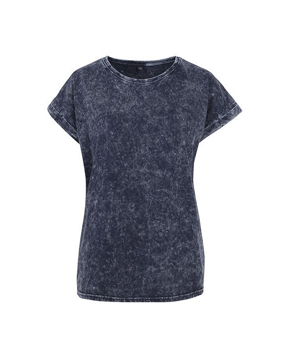 BUILD YOUR BRAND LADIES ACID WASHED EXTENDED SHOULDER TEE T-Shirt personalisierbar