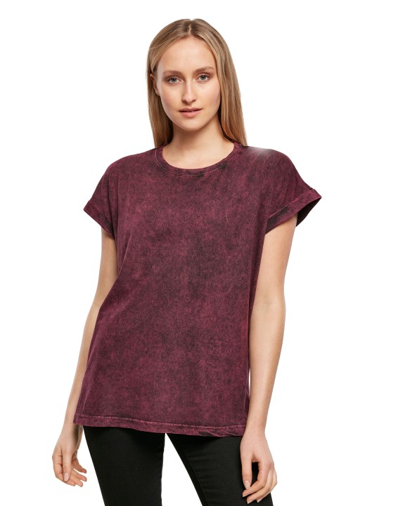 BUILD YOUR BRAND LADIES ACID WASHED EXTENDED SHOULDER TEE T-Shirt personalisierbar