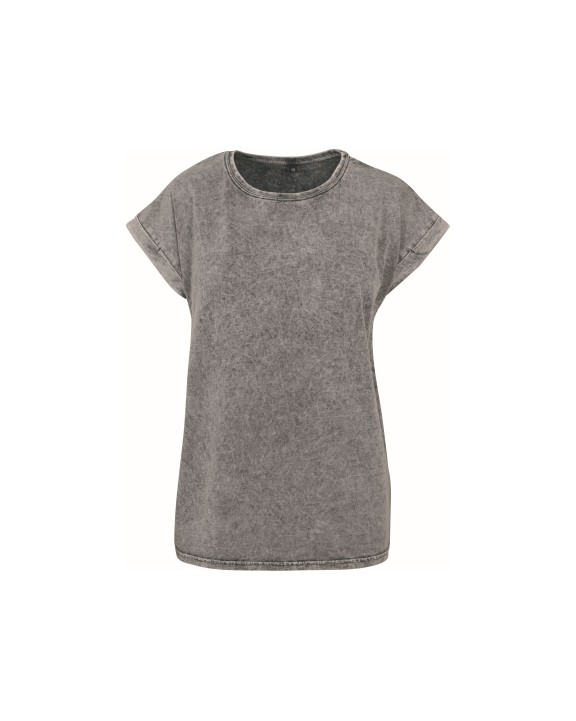 BUILD YOUR BRAND LADIES ACID WASHED EXTENDED SHOULDER TEE T-Shirt personalisierbar