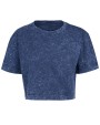 T-shirt BUILD YOUR BRAND Ladies` Acid Washed Cropped Tee voor bedrukking &amp; borduring