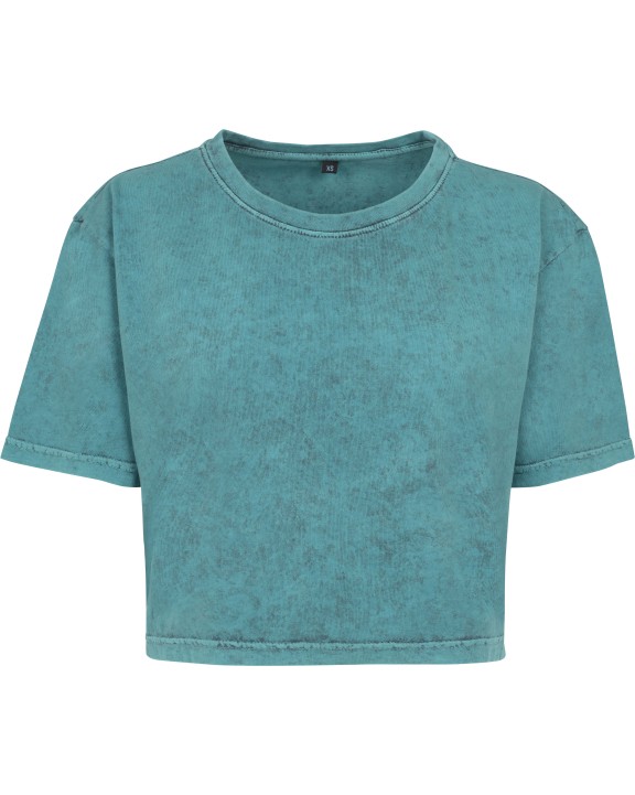 T-shirt personnalisable BUILD YOUR BRAND Ladies Acid Washed Cropped Tee