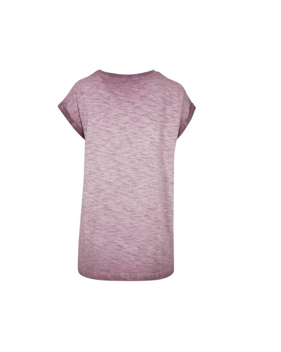 T-shirt BUILD YOUR BRAND LADIES SPRAY DYE 
EXTENDED SHOULDER TEE voor bedrukking &amp; borduring