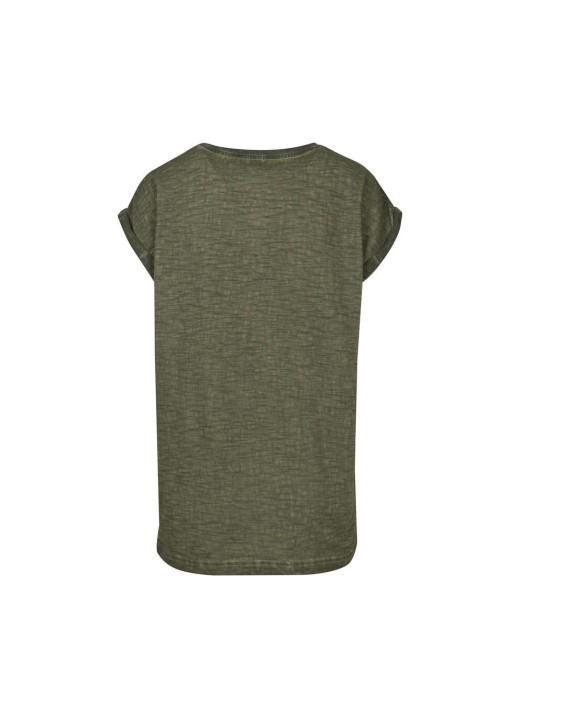 T-shirt BUILD YOUR BRAND LADIES SPRAY DYE 
EXTENDED SHOULDER TEE voor bedrukking &amp; borduring