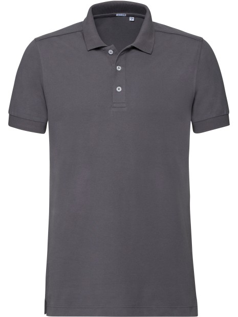 RUSSELL Polo Stretch Homme gris convoi personnalisable