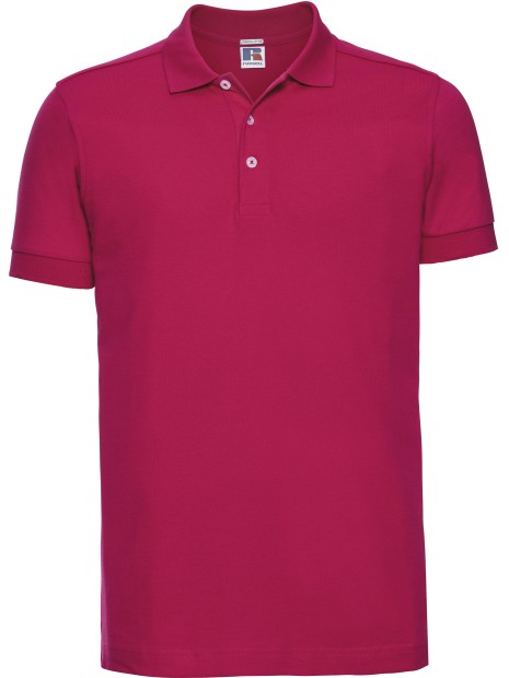 RUSSELL Polo Stretch Homme FUCHSIA personnalisable
