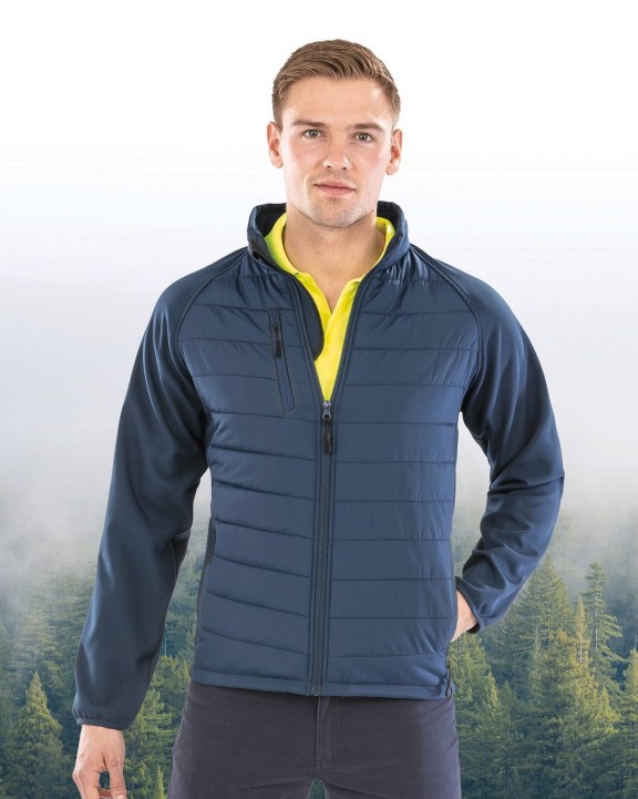Softshell RESULT Black compass gewatteerde softshelljas voor bedrukking &amp; borduring