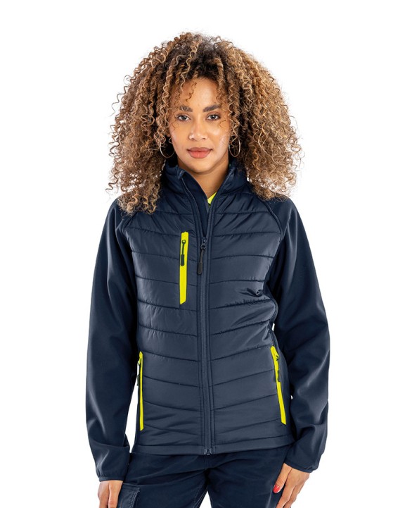 Softshell RESULT Black compass gewatteerde softshelljas voor bedrukking &amp; borduring