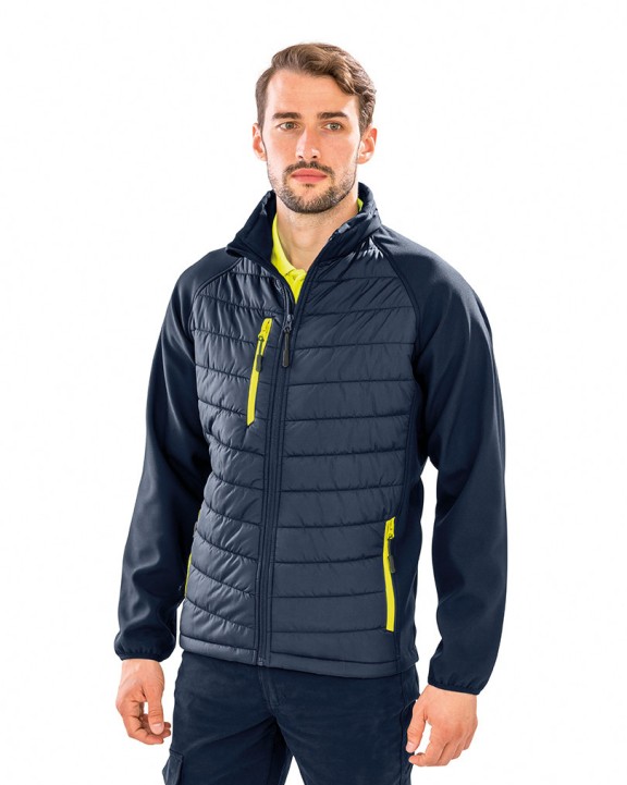 Softshell RESULT Black compass gewatteerde softshelljas voor bedrukking &amp; borduring