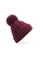 BEECHFIELD CABLE KNIT MELANGE BEANIE bordeaux personnalisable