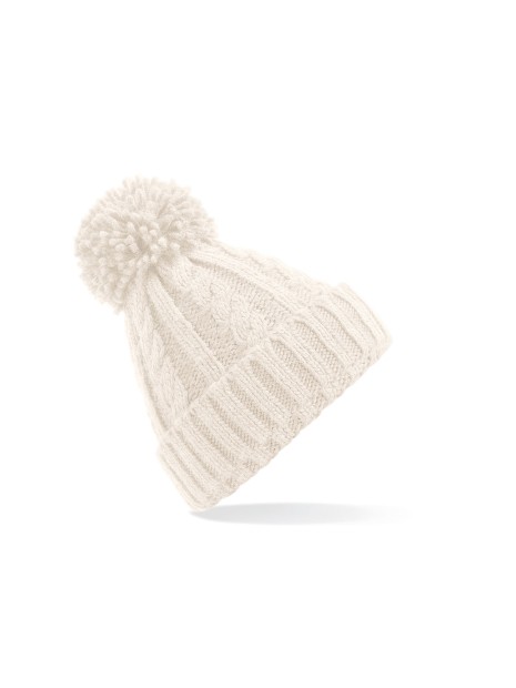 BEECHFIELD CABLE KNIT MELANGE BEANIE OATMEAL personnalisable