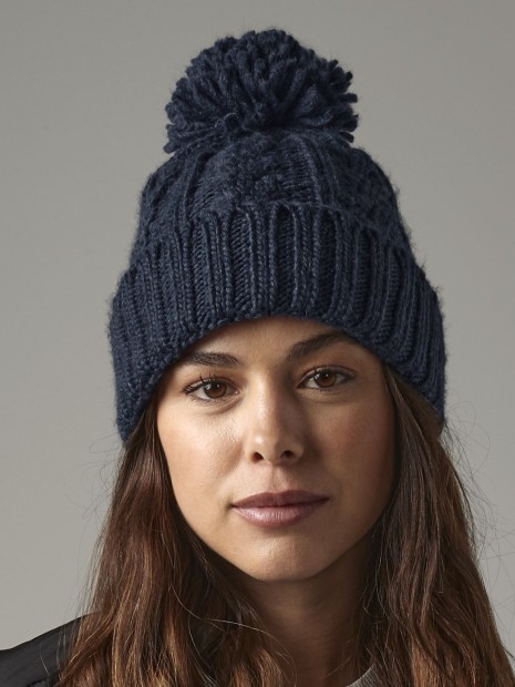 Bonnets à personnaliser BEECHFIELD CABLE KNIT MELANGE BEANIE 