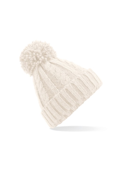 BEECHFIELD CABLE KNIT MELANGE BEANIE Mütze, Schal & Handschuh personalisierbar