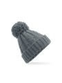 BEECHFIELD CABLE KNIT MELANGE BEANIE gris clair personnalisable