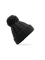 BEECHFIELD CABLE KNIT MELANGE BEANIE noir personnalisable